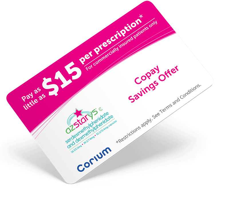 AZSTARYS® Copay Savings Card.